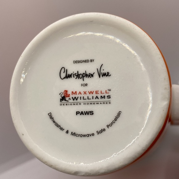 Maxwell & Williams Christopher Vine Paws Dog Puppy Mug Cup Orange - Picture 6 of 11